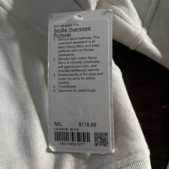 Lululemon-scuba oversized pullover-Bone-M/L-NWT - Picture 8 of 9